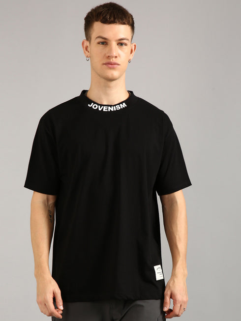 Black Printed Oversized T-Shirt